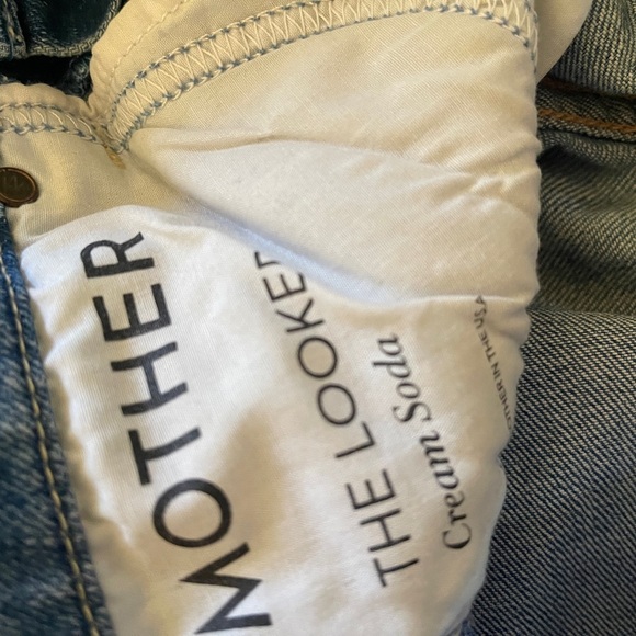 Women's Mother “The Looker” Cream Soda  Blue Denim Distressed Womens Jeans Sz 24 - Picture 3 of 4